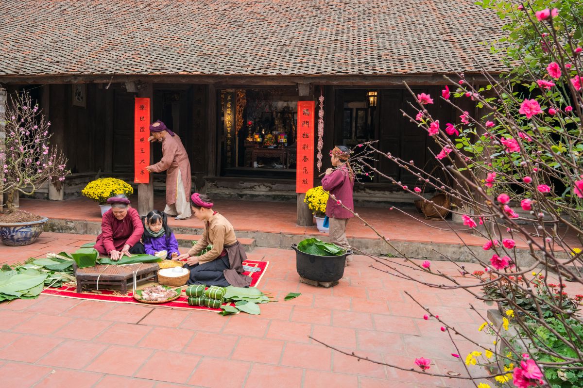 préparation de la fête du Têt