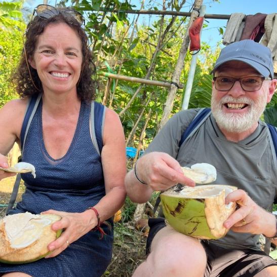 Un moment de détente dans le petit jardin 