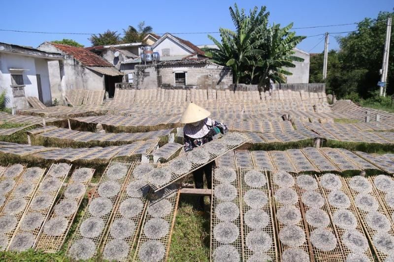 il villaggio artigianale delle gallette di riso Mỹ Lồng a Ben Tre