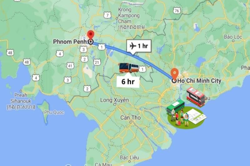 le temps pour aller de ho chi minh à phnom penh (1)